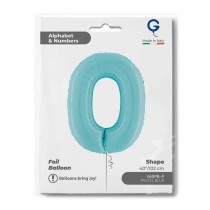 Palloncino in Foil 40" Numero 0 Celeste "Light Blue" Numeri 40" Celeste "Pastel Blue"