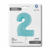 Palloncino in Foil 40" Numero 2 Celeste "Light Blue" Numeri 40" Celeste "Pastel Blue"