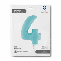 Palloncino in Foil 40" Numero 4 Celeste "Light Blue" Numeri 40" Celeste "Pastel Blue"