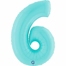 Palloncino in Foil 40" Numero 6 Celeste "Light Blue" Numeri 40" Celeste "Pastel Blue"