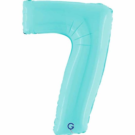 Palloncino in Foil 40" Numero 7 Celeste "Light Blue" Numeri 40" Celeste "Pastel Blue"