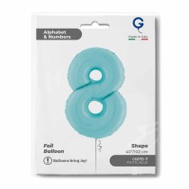 Palloncino in Foil 40" Numero 8 Celeste "Light Blue" Numeri 40" Celeste "Pastel Blue"