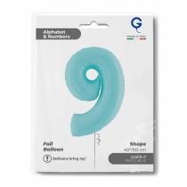 Palloncino in Foil 40" Numero 9 Celeste "Light Blue" Numeri 40" Celeste "Pastel Blue"