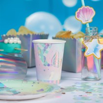 Bicchiere di Carta 200ml Sirena "Mermaid Soft Rainbow" 8pz Sirena "Mermaid Soft Rainbow"