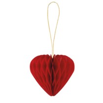 Decorazione di Carta a Nido d'Ape sagomata Cuore Rosso 4pz Addobbi e Accessori Amore