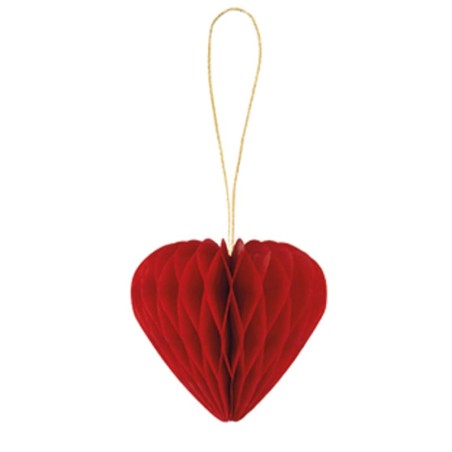 Decorazione di Carta a Nido d'Ape sagomata Cuore Rosso 4pz Addobbi e Accessori Amore