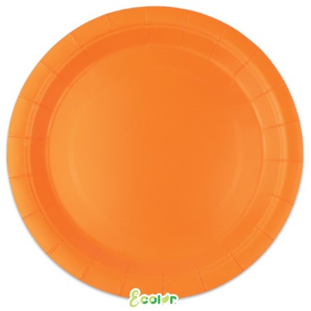 Piatto di Carta 24cm Ecolor Arancione 25pz Arancione "Orange"