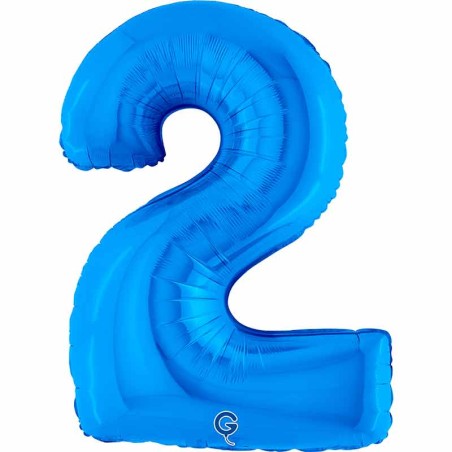 Palloncino in Foil 40" Numero 2 Blu "Blue" Numeri 40" Blu "Blue Royal"
