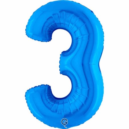 Palloncino in Foil 40" Numero 3 Blu "Blue" Numeri 40" Blu "Blue Royal"