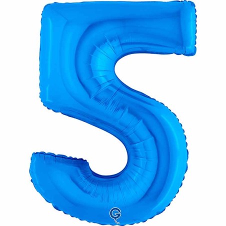 Palloncino in Foil 40" Numero 5 Blu "Blue" Numeri 40" Blu "Blue Royal"