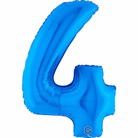 Palloncino in Foil 40" Numero 4 Blu "Blue" Numeri 40" Blu "Blue Royal"
