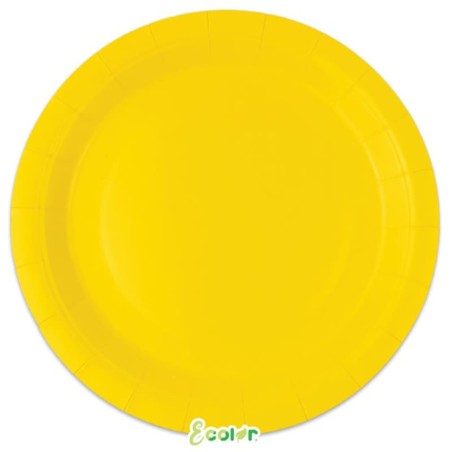 Piatto di Carta 24cm Ecolor Giallo 25pz Giallo "Yellow"