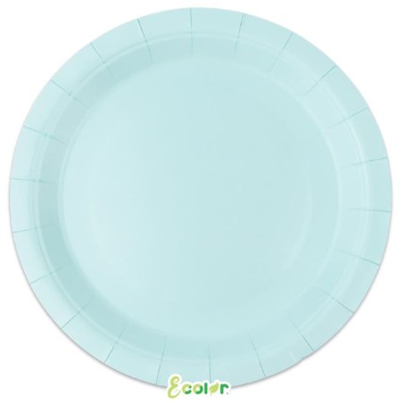 Piatto di Carta 24cm Ecolor Verde Acqua Marina 25pz Acqua Marina "Tiffany"