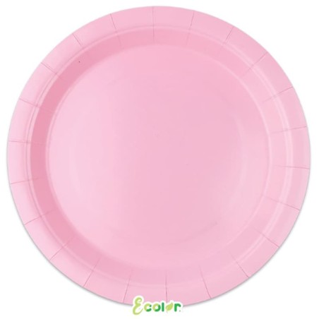 Piatto di Carta 24cm Ecolor Rosa 25pz Rosa "Pink"