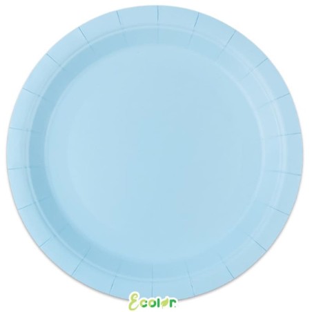 Piatto di Carta 24cm Ecolor Celeste 25pz Celeste "Light Blue"