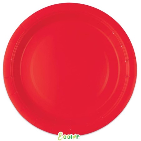 Piatto di Carta 24cm Ecolor Rosso Chiaro 25pz Corallo "Coral"