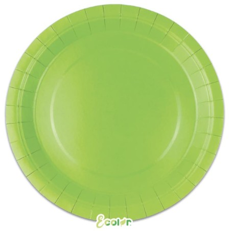 Piatto di Carta 24cm Ecolor Verde Lime 25pz Verde Lime "Lime Green"