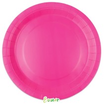 Piatto di Carta 24cm Ecolor Fucsia 25pz Fucsia "Hot Pink"