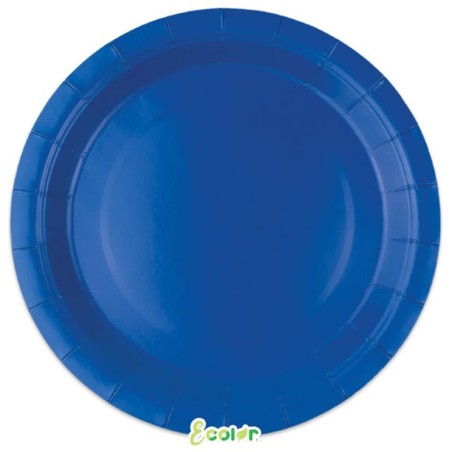 Piatto di Carta 24cm Ecolor Blu 25pz Blu "Blue Royal"