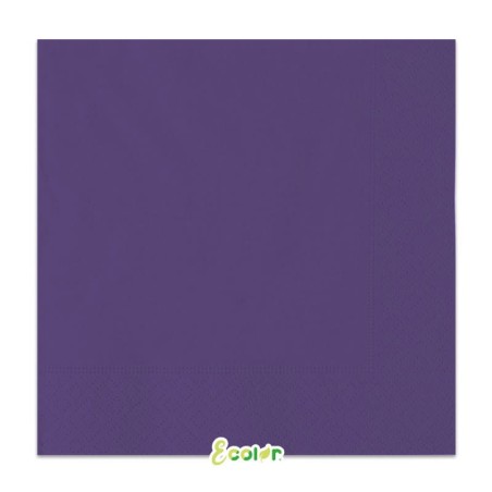 Tovagliolo di Carta 33x33cm Ecolor Viola 40pz Viola "Purple"