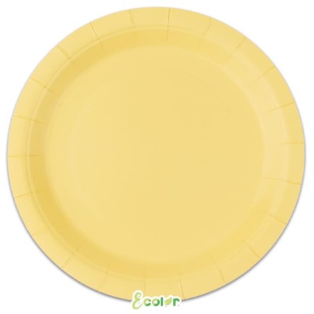Piatto di Carta 24cm Ecolor Giallo Baby 25pz Giallo "Yellow"