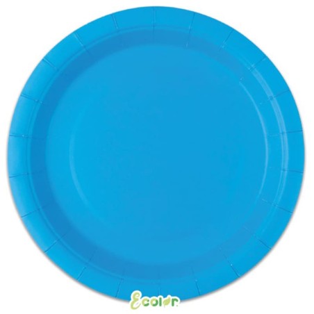 Piatto di Carta 24cm Ecolor Turchese 25pz Turchese "Turquoise"