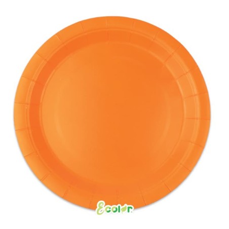 Piatto di Carta 18cm Ecolor Arancione 25pz Arancione "Orange"