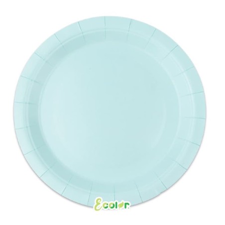 Piatto di Carta 18cm Ecolor Verde Acqua Marina 25pz Acqua Marina "Tiffany"