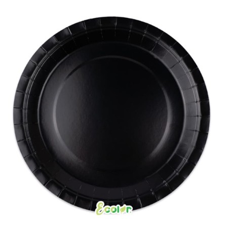 Piatto di Carta 18cm Ecolor Nero 25pz Nero "Black"