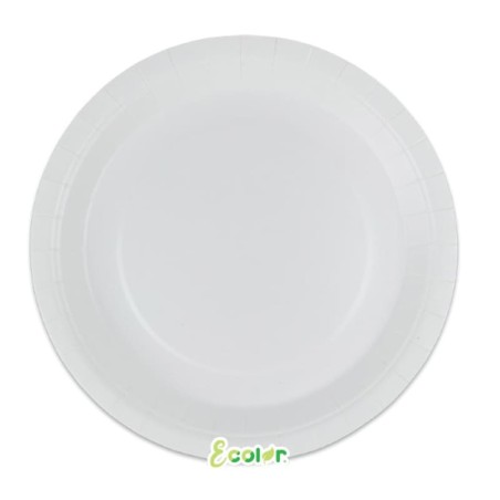 Piatto di Carta 18cm Ecolor Bianco 25pz Bianco "White"