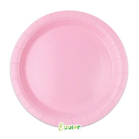 Piatto di Carta 18cm Ecolor Rosa 25pz Rosa "Pink"