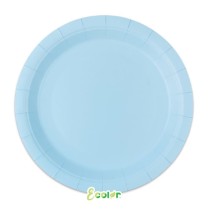 Piatto di Carta 18cm Ecolor Celeste 25pz Celeste "Light Blue"