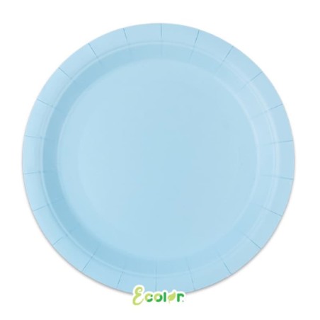Piatto di Carta 18cm Ecolor Celeste 25pz Celeste "Light Blue"