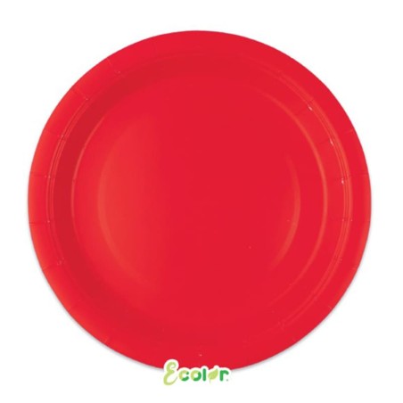Piatto di Carta 18cm Ecolor Rosso Chiaro 25pz Corallo "Coral"