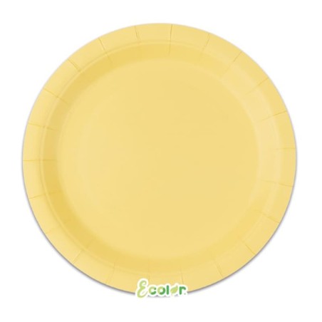 Piatto di Carta 18cm Ecolor Giallo Baby 25pz Giallo "Yellow"