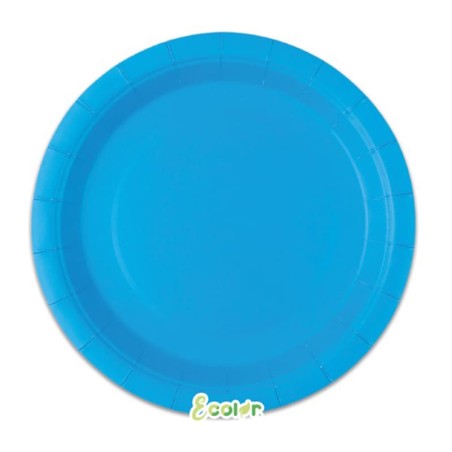 Piatto di Carta 18cm Ecolor Turchese 25pz Turchese "Turquoise"