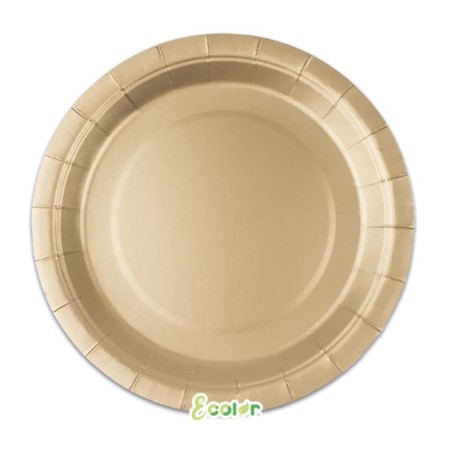 Piatto di Carta 18cm Ecolor Oro Matto 25pz Oro "Gold"