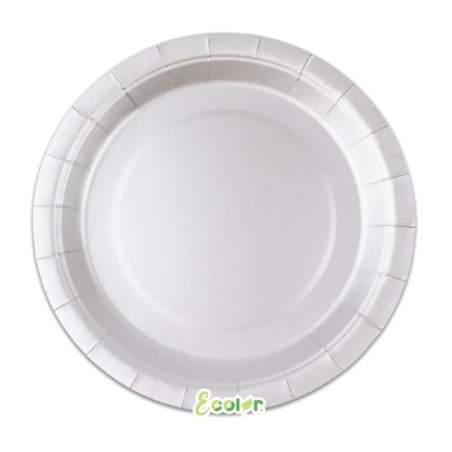Piatto di Carta 18cm Ecolor Argento 25pz Grigio "Grey"