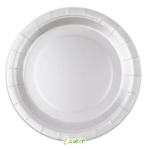 Piatto di Carta 24cm Ecolor Argento 25pz Grigio "Grey"