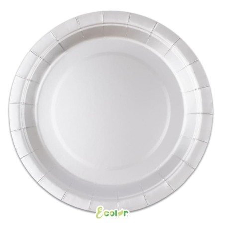 Piatto di Carta 24cm Ecolor Argento 25pz Grigio "Grey"
