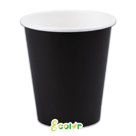 Bicchiere di Carta 250ml Ecolor Nero 25pz Nero "Black"