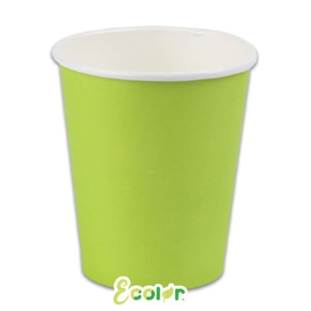 Bicchiere di Carta 250ml Ecolor Verde Lime 25pz Verde Lime "Lime Green"