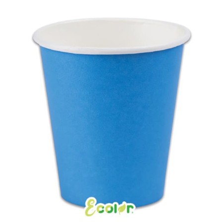 Bicchiere di Carta 250ml Ecolor Turchese 25pz Turchese "Turquoise"