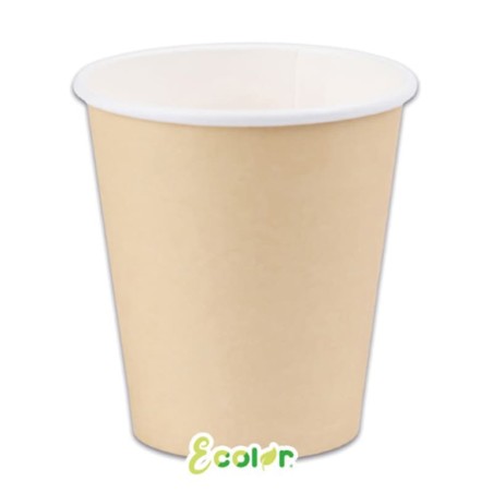 Bicchiere di Carta 250ml Ecolor Latte, Crema 25pz Avorio "Ivory"
