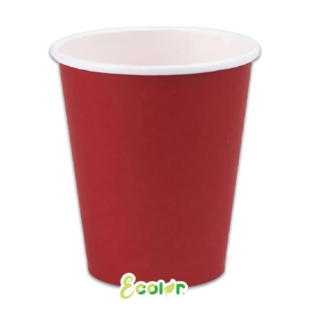 Bicchiere di Carta 250ml Ecolor Rosso Intenso 25pz Rosso "Red"
