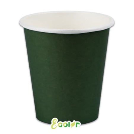 Bicchiere di Carta 250ml Ecolor Verde Foresta 25pz Verde Scuro "Dark Green"