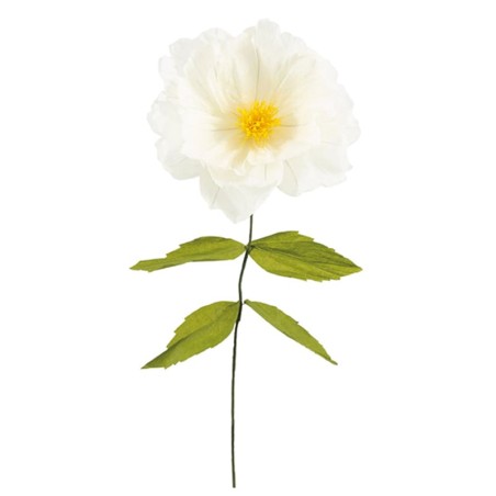 Decorazione Fiore Avorio con Stelo e Foglie 1,20mt - 6pz Decorazioni