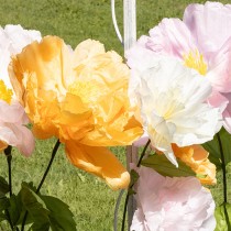 Decorazione Fiore Pastello Sfumato con Stelo e Foglie 1.2mt - 6pz Decorazioni