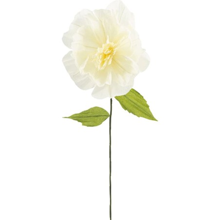 Decorazione Fiore Avorio con Stelo e Foglie 80cm- 6pz Decorazioni