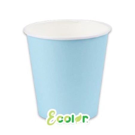 Bicchiere di Carta 80ml Ecolor Celeste 25pz Celeste "Light Blue"